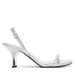 Calvin Klein Сандали Calvin Klein Sculpt Kitt Heel Strappy Lth Met HW0HW02709 Сребрист