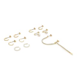 Pieces Set 6 par örhängen Pieces Bia 17135105 Gold Colour 4139239