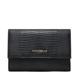 Coccinelle Великий жіночий гаманець Coccinelle TL4 Metallic Lizard E2 TL4 11 66 01 Чорний