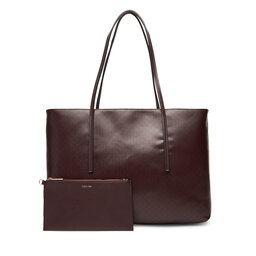 Calvin Klein Torebka Calvin Klein Emblem Aop Tote W/ Pouch LV04F3266G Bordowy