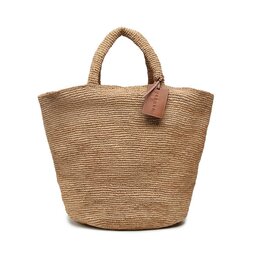 Manebi Handtasche Manebi Natural Raffia Summer Bag V 2.2 AD Tan