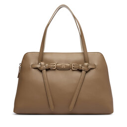 Tommy Hilfiger Handtasche Tommy Hilfiger Th Buckle Tote AW0AW19032 Beige