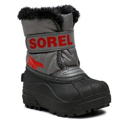 Sorel Sniego batai Sorel Childrens Snow Commander NC1960-052 Quarry/Cherrybomb