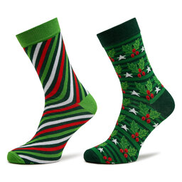 Rainbow Socks Sada 2 párů dámských vysokých ponožek Rainbow Socks Xmas Socks Balls Adults Gifts Pak 2 Barevná