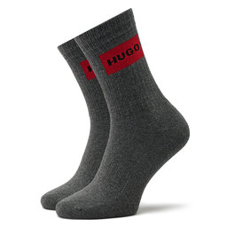 

Набір з 2 пар високих шкарпеток unisex Hugo 2P Qs Rib Lab Col Cc 50468435 031, Сірий