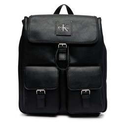 Calvin Klein Rucksack Calvin Klein Bold Pebble Flap Backpack LV04D3565G Schwarz