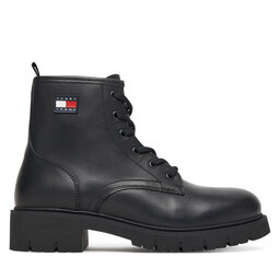 Tommy Jeans Черевики туристичні Tommy Jeans Tjw Lace Up Leather Boot EN0EN02824 Чорний