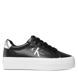 

Снікерcи Calvin Klein Jeans Vulc Flatform Laceup Lth Refl Wn YW0YW01222 Black/Silver BEH, Чорний