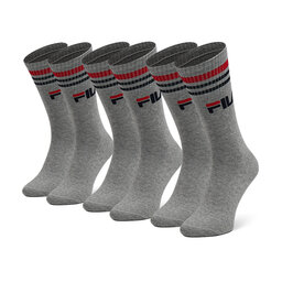 Fila Set 3 parov unisex visokih nogavic Fila Calze F9090 Grey 400