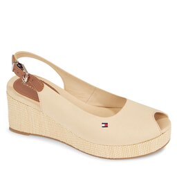 Tommy Hilfiger Espadrilles Tommy Hilfiger Iconic Elba Sling Back Wedge FW0FW04788 Harvest Wheat ACR