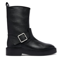 Calvin Klein Stiefeletten Calvin Klein Conc Welt Mid Biker Boot Lth HW0HW03212 Schwarz