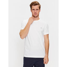 Gant Gant Marškinėliai Shield 2003185 Balta Slim Fit