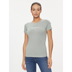 Pepe Jeans Pepe Jeans Marškinėliai New Virginia PL505202 Žalia Slim Fit