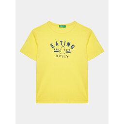 United Colors Of Benetton United Colors Of Benetton T-shirt 3096G109K Žuta Regular Fit