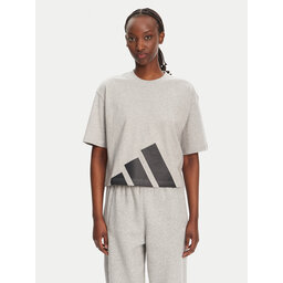 adidas adidas Marškinėliai Essentials Big Logo Boyfriend JG8738 Pilka Loose Fit