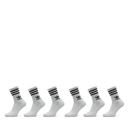 adidas Sada 6 párů vysokých ponožek unisex adidas 3-Stripes JE1828 Bílá