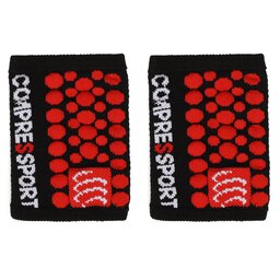 Compressport Zestaw frotek na rękę Compressport Sweatbands 3D.Dots WSTV2 Czarny