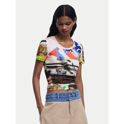 Desigual Desigual Póló Collage 25SWTK14 Színes Regular Fit
