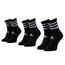 adidas Σετ 3 ζευγάρια ψηλές κάλτσες unisex adidas 3s Csh Crw3p DZ9347 Black/Black/Black
