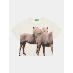 United Colors Of Benetton United Colors Of Benetton Футболка 3I1XC10HS Écru Regular Fit