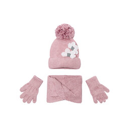 Mayoral Set: gorro, bufanda de tubo y guantes Mayoral 10071 Rosa