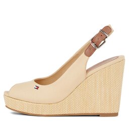 

Босоніжки Tommy Hilfiger Iconic Elena Sling Back Wedge FW0FW04789 Harvest Wheat ACR, Бежевий