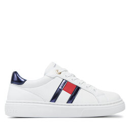 Tommy Hilfiger Sneakersy Tommy Hilfiger Flag Low Cut Lace-Up Sneaker T3A9-33538-1351 S Bílá