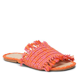 Manebi Sandaler och Slip-ons Manebi Fringed Knots Raffia Leather Sandals V 3.2 Y0 Orange Pink Melange