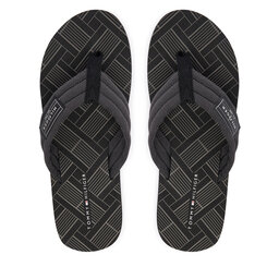 Tommy Hilfiger Zehentrenner Tommy Hilfiger Flag Patch Beach FM0FM06004 Schwarz