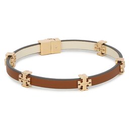 

Браслет Tory Burch Eleanor Leather Bracelet 147235 Tory Gold / Cuoio 200, Коричневий