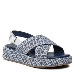 Tommy Hilfiger Sandali Tommy Hilfiger Logo All Over Sandal T3A2-32757-0325 S Denim/White 357