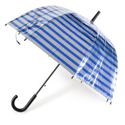 Happy Rain Ombrello Happy Rain Long Ac Domeshape 40991 Metallic Stripes Silver/Blue