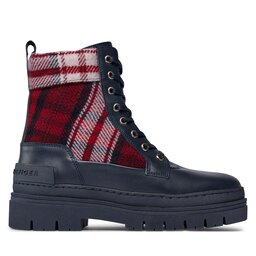 

Ботильйони Tommy Hilfiger Feminine Tartan Lace Up Bootie FW0FW07670 Space Blue DW6, Голубий
