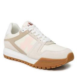 

Снікерcи Calvin Klein Jeans Toothy Run Laceup Low Lth Mix Wn YW0YW01052 Bright White/Creamy white/Peach 0K5, Écru