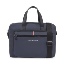 Tommy Hilfiger Nešiojamo kompiuterio krepšys Tommy Hilfiger Th Essential Pique Computer Bag AM0AM11542 Space Blue DW6