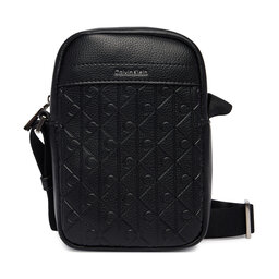 Calvin Klein Umhängetasche Calvin Klein Emblem Aop Emboss Slim Reporter LV04D3228G Schwarz