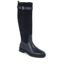 Tommy Hilfiger Jātnieku tipa zābaki Tommy Hilfiger Casual Essential Belt Longboot FW0FW07480 Space Blue DW6