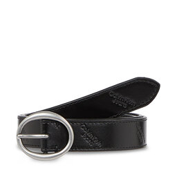 Calvin Klein Jeans Dámský pásek Calvin Klein Jeans Round Classic Lthr Aop Belt K60K611245 Black Allover Logo 0GL