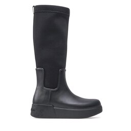 Calvin Klein Csizma Calvin Klein Rain Boot Wedge High HW0HW01264 Fekete