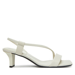 Calvin Klein Sandali Calvin Klein Heel Sandal 50 Squared Lth HW0HW02534 Bianco