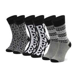 DKNY 3 pares de calcetines altos para hombre DKNY Division S5_6332T_DKY Black/White/Grey