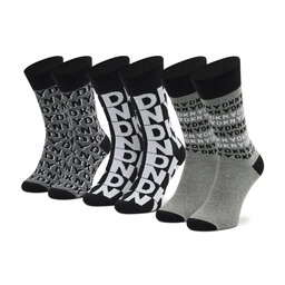DKNY Set de 3 perechi de șosete lungi pentru bărbați DKNY Division S5_6332T_DKY Black/White/Grey