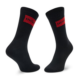 

Набір з 2 пар високих шкарпеток unisex Hugo Rib Label 50468432 001, Чорний