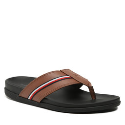 Tommy Hilfiger Infradito Tommy Hilfiger Leather Toe Post Sandal FM0FM04460 Winter Cognac GVI