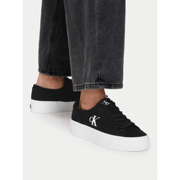 Calvin Klein Jeans Sneakers aus Stoff Calvin Klein Jeans Vulc Flatform Low Cv Mg YW0YW01763 Schwarz