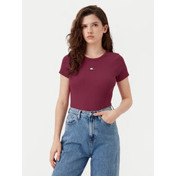 Tommy Jeans Tommy Jeans Футболка Badge DW0DW17881 Бордовий Slim Fit