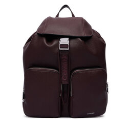 Calvin Klein Rucksack Calvin Klein Weebbing Strap Flap Backpack LV04F3645G Dunkelrot