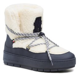 Tommy Hilfiger Stiefeletten Tommy Hilfiger Th Faux Fur Snow Bootie FW0FW06850 Space Blue DW6