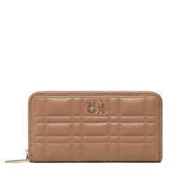 Calvin Klein Cartera grande para mujer Calvin Klein Re-Lock Quilt Z/A Wallet Lg K60K609912 Safari Canvas RBC