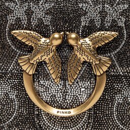 

Сумка Pinko Love Mini Shiny Logo AL 22-23 PLTT 1P22YK A03W Titanio/Antique Gold ZZEQ, Срібний